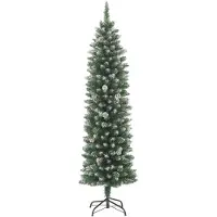 The Living Store Künstlicher Weihnachtsbaum mit Ständer Schlank 120 cm PVC