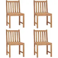 The Living Store Gartenstühle 4 Stk. mit Kissen Massivholz Teak