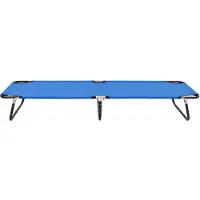The Living Store Klappbare Sonnenliege Blau Stahl