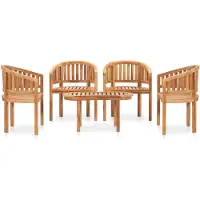 The Living Store 5-tlg. Garten-Lounge-Set Massivholz Teak