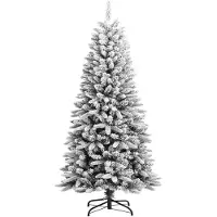 The Living Store Künstlicher Weihnachtsbaum Beschneit 120 cm PVC&PE