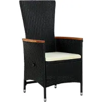 The Living Store Gartenstühle 2 Stk. mit Polstern Poly Rattan Schwarz