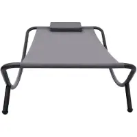 The Living Store Gartenbett Grau 200×90 cm Stahl