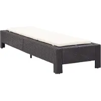 The Living Store Sonnenliege mit Auflage Schwarz Poly Rattan