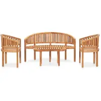 The Living Store 4-tlg. Garten-Lounge-Set Massivholz Teak