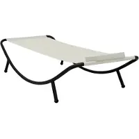 The Living Store Gartenbett Creme 200 x 90 cm Stahl