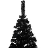 The Living Store Künstlicher Weihnachtsbaum mit Ständer Schwarz 240 cm PVC