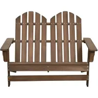 The Living Store 2-Sitzer Adirondack-Gartenbank Massivholz Tanne Braun