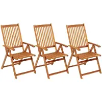 The Living Store Klappbare Gartenstühle 3 Stk. mit Auflagen Massivholz Akazie