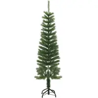 The Living Store Künstlicher Weihnachtsbaum mit Ständer Schlank 150 cm PE