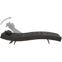 The Living Store Sonnenliege Poly Rattan und Textilene Braun