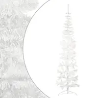 The Living Store Künstlicher Halb-Weihnachtsbaum mit Ständer Schlank Weiß 210 cm