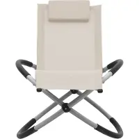 The Living Store Kinder-Sonnenliege Stahl Creme