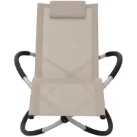 The Living Store Sonnenliege Geometrisch Stahl Creme
