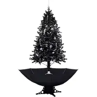 The Living Store Schneiender Weihnachtsbaum mit Schirmfuß Schwarz 190 cm PVC