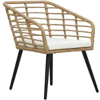 The Living Store Gartenstühle 2 Stk. mit Auflagen Poly Rattan Eiche