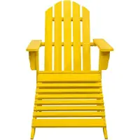 The Living Store Adirondack-Gartenstuhl mit Fußstütze Massivholz Tanne Gelb