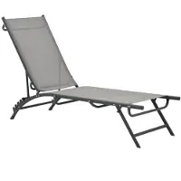 The Living Store Sonnenliegen 2 Stk. Textilene und Stahl