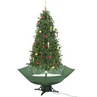 The Living Store Schneiender Weihnachtsbaum mit Schirmfuß Grün 190 cm