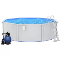 The Living Store Pool mit Sandfilterpumpe und Leiter 460x120 cm