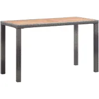 vidaXL Gartentisch Anthrazit und Braun 123x60x74 cm Massivholz Akazie