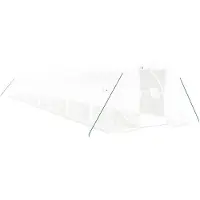 The Living Store Gewächshaus mit Stahlrahmen Weiß 54 m² 18x3x2 m