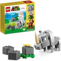 LEGO 71420 Super Mario Rambi das Rhino – Erweiterungsset, Nashorn-Tier-Spielzeug-Figur, kleines Geschenk zur Kombination mit einem Starterset