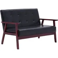 vidaXL Sofa 2-Sitzer Schwarz Kunstleder