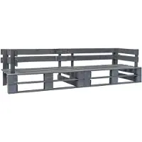 vidaXL Garten-Palettensofa 2-Sitzer Grau Holz