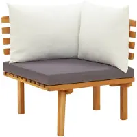 vidaXL Garten-Ecksofa mit Kissen Massivholz Akazie