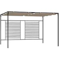 vidaXL Pavillon mit Ausziehbarem Dach 3x4x2,3 m Taupe 180 g/m²