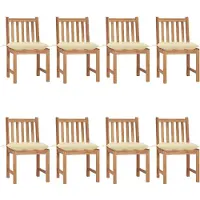 vidaXL Gartenstühle 8 Stk. mit Kissen Massivholz Teak