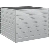vidaXL Garten-Hochbeet 100x100x77 cm Verzinkter Stahl Silber