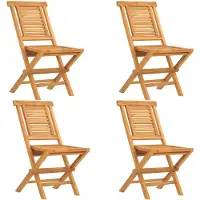 vidaXL Gartenstühle 4 Stk. Klappbar 47x63x90 cm Massivholz Teak