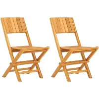 vidaXL Gartenstühle 2 Stk. Klappbar 47x61x90 cm Massivholz Teak