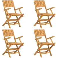 vidaXL Gartenstühle 4 Stk. Klappbar 55x61x90 cm Massivholz Teak