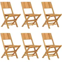 vidaXL Gartenstühle 6 Stk. Klappbar 47x61x90 cm Massivholz Teak