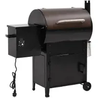 vidaXL Pelletgrill mit Schornstein Schwarz 104 cm Eisen