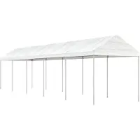 vidaXL Pavillon mit Dach Weiß 11,15x2,28x2,69 m Polyethylen