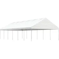 vidaXL Pavillon mit Dach Weiß 13,38x5,88x3,75 m Polyethylen