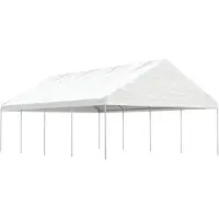 vidaXL Pavillon mit Dach Weiß 8,92x5,88x3,75 m Polyethylen