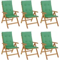 vidaXL Gartenstühle mit Kissen 6 Stk. Massivholz Teak