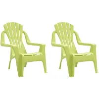 vidaXL Kinder-Gartenstühle 2 Stk. Grün 37x34x44 cm PP Holzoptik
