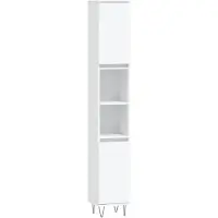 vidaXL Badschrank Weiß 30x30x190 cm Holzwerkstoff