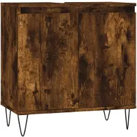 vidaXL Badschrank Räuchereiche 58x33x60 cm Holzwerkstoff