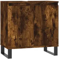 vidaXL Badschrank Räuchereiche 58x33x60 cm Holzwerkstoff
