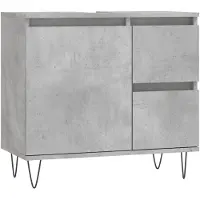 vidaXL Badschrank Betongrau 65x33x60 cm Holzwerkstoff