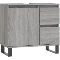 vidaXL Badschrank Grau Sonoma 65x33x60 cm Holzwerkstoff