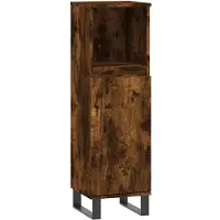 vidaXL Badschrank Räuchereiche 30x30x100 cm Holzwerkstoff