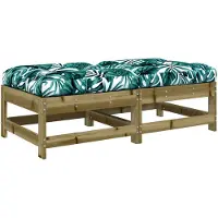 vidaXL Gartenhocker mit Kissen 2 Stk. Kiefernholz Imprägniert